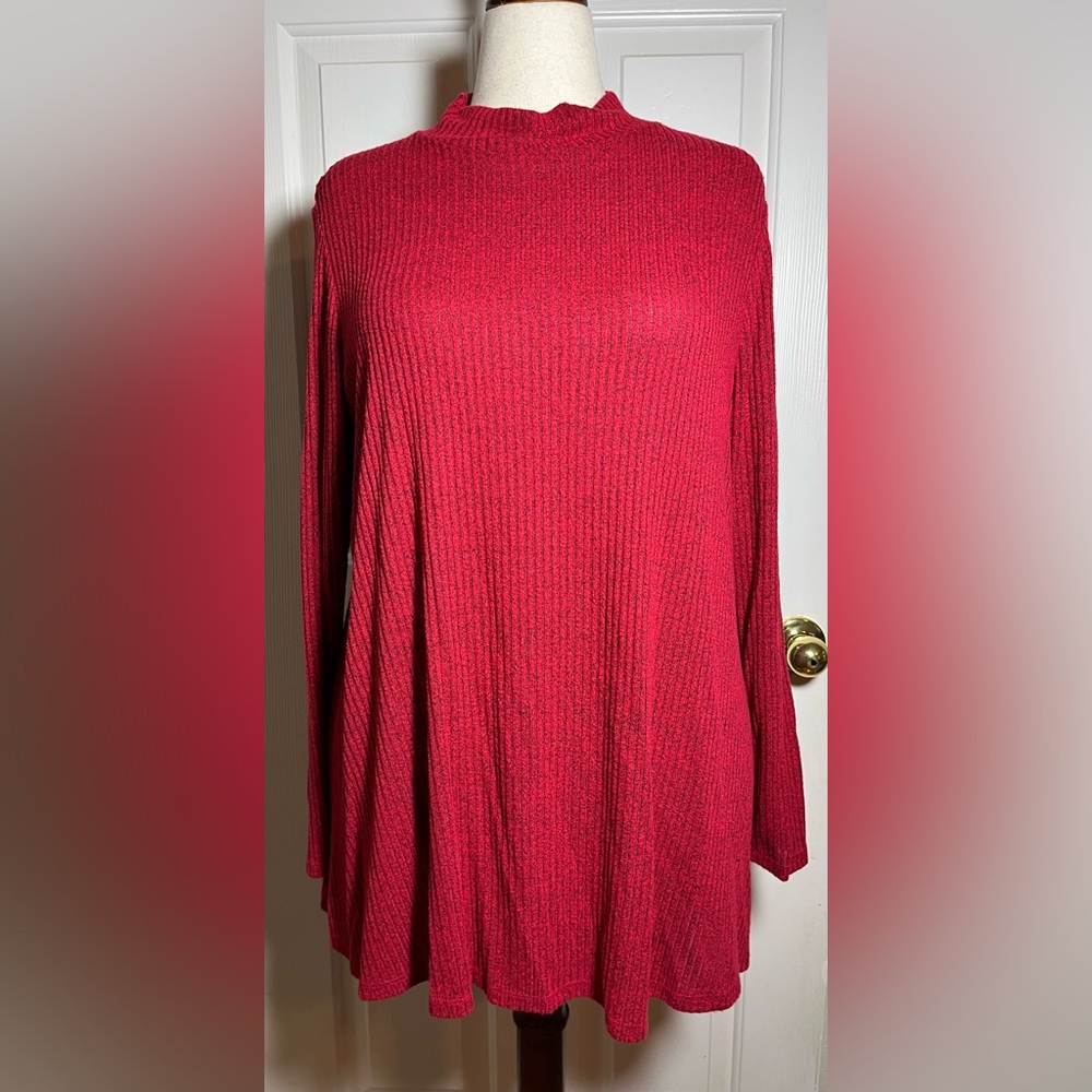 Lane Bryant Red Textured Women’s Swing Top
